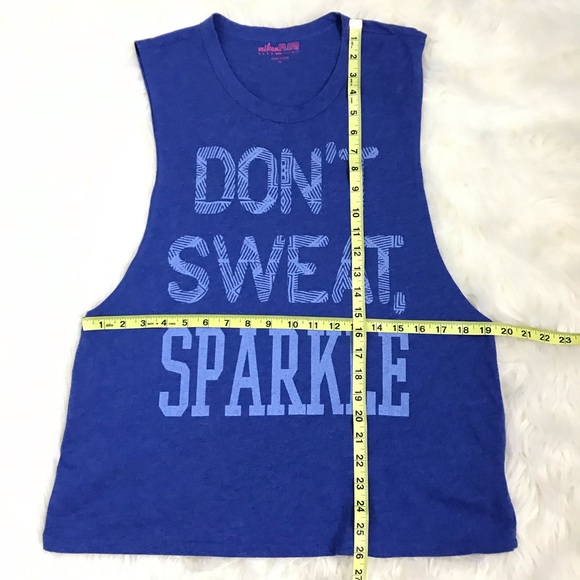 DONT SWEAT SPARKLE Graphic Muscle Tank Sz M 231 - Picture 3 of 6